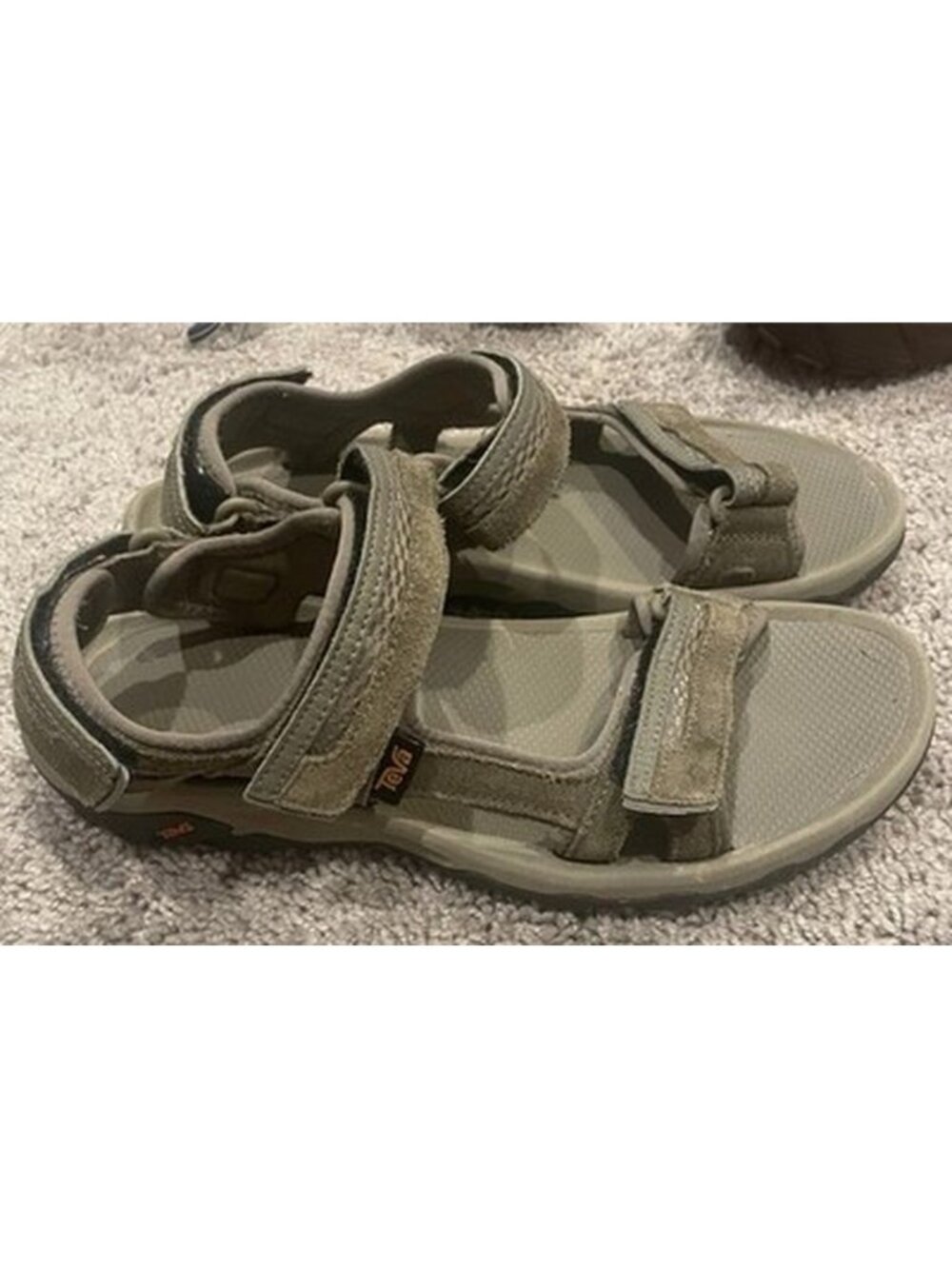 Teva Sandals Men's Size 10 Hudson Strappy Brown Suede Hook & Loop Casual 1002433